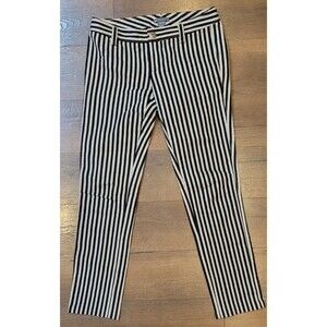 EUC Armani Exchange Womens Dress Pants Sz 2 XS Striped Black Career Cotton